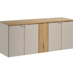 Garnero Arredamenti Mobile Bagno Sospeso-Mobile bagno sospeso 140cm 5 ante beige cashmere Neutry
