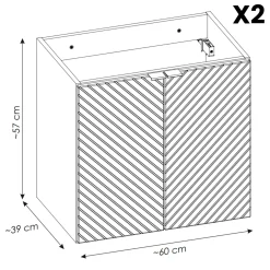Garnero Arredamenti Mobile Bagno Sospeso-Mobile bagno sospeso 140cm 5 ante beige cashmere Neutry