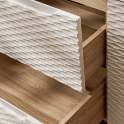 Garnero Arredamenti Mobile Bagno Sospeso-Mobile bagno sospeso 120cm 4 cassetti beige rovere Swim