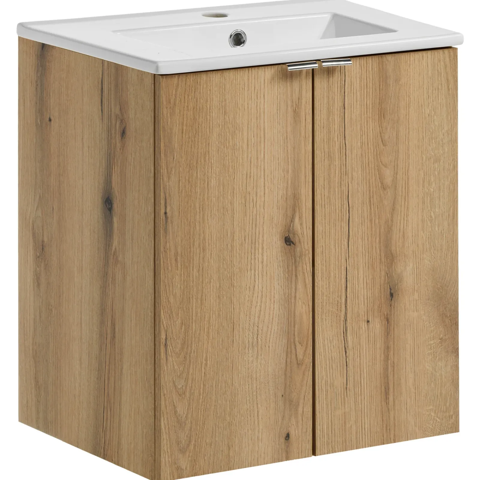 Garnero Arredamenti Mobile Bagno Sospeso-Mobile bagno sospeso 50cm 2 ante con lavabo rovere Rovery