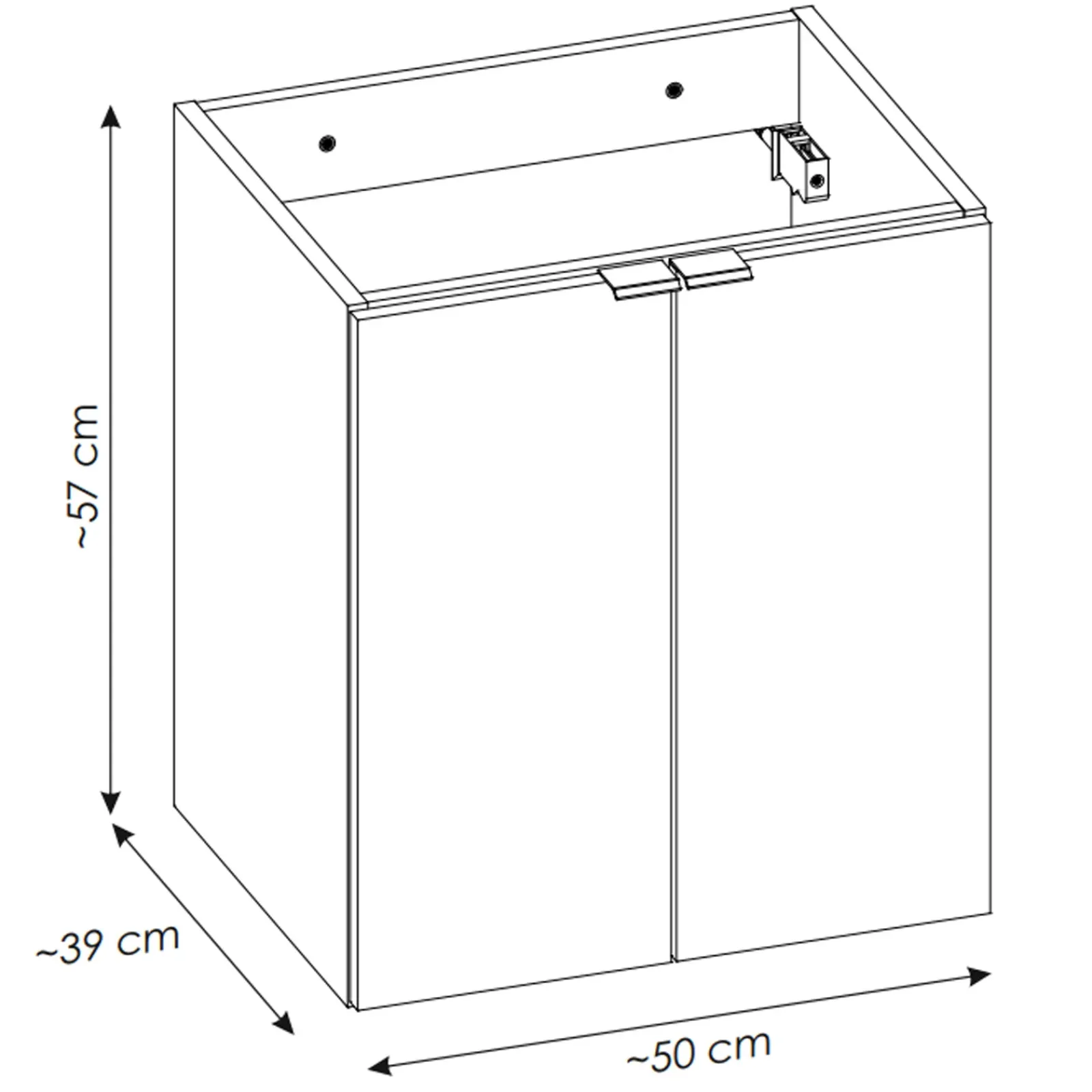Garnero Arredamenti Mobile Bagno Sospeso-Mobile bagno sospeso 50cm 2 ante con lavabo rovere Rovery