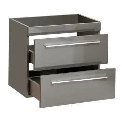Garnero Arredamenti Mobile Bagno Sospeso-Mobile bagno sospeso 60cm 2 cassetti grigio lucido Zadar