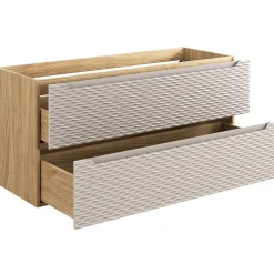 Garnero Arredamenti Mobile Bagno Sospeso-Mobile bagno sospeso 120cm 2 cassetti beige rovere Swim Beige - Rovere
