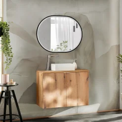 Garnero Arredamenti Mobile Bagno Sospeso-Mobile bagno sospeso 80cm 2 ante Rovery Rovere