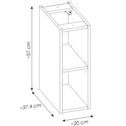 Garnero Arredamenti Mobile Bagno Sospeso-Mobile bagno sospeso 80cm 2 cassetti e vani rovere Rovery