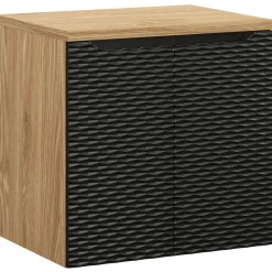 Garnero Arredamenti Mobile Bagno Sospeso-Mobile bagno sospeso 60cm 2 ante nero rovere Swim Nero - Rovere