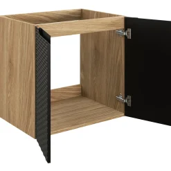 Garnero Arredamenti Mobile Bagno Sospeso-Mobile bagno sospeso 60cm 2 ante nero rovere Swim Nero - Rovere