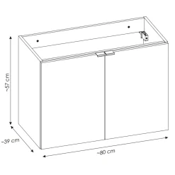 Garnero Arredamenti Mobile Bagno Sospeso-Mobile bagno sospeso 80cm 2 ante con lavabo rovere Rovery