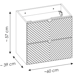 Garnero Arredamenti Mobile Bagno Sospeso-Mobile bagno sospeso 60cm 2 cassetti beige cashmere Neutry