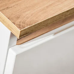 Garnero Arredamenti Mobile Bagno Sospeso-Mobile bagno sospeso 94cm 2 cassetti attrezzati bianco rovere Dual