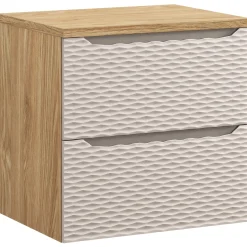 Garnero Arredamenti Mobile Bagno Sospeso-Mobile bagno sospeso 60cm 2 cassetti beige rovere Swim Beige - Rovere