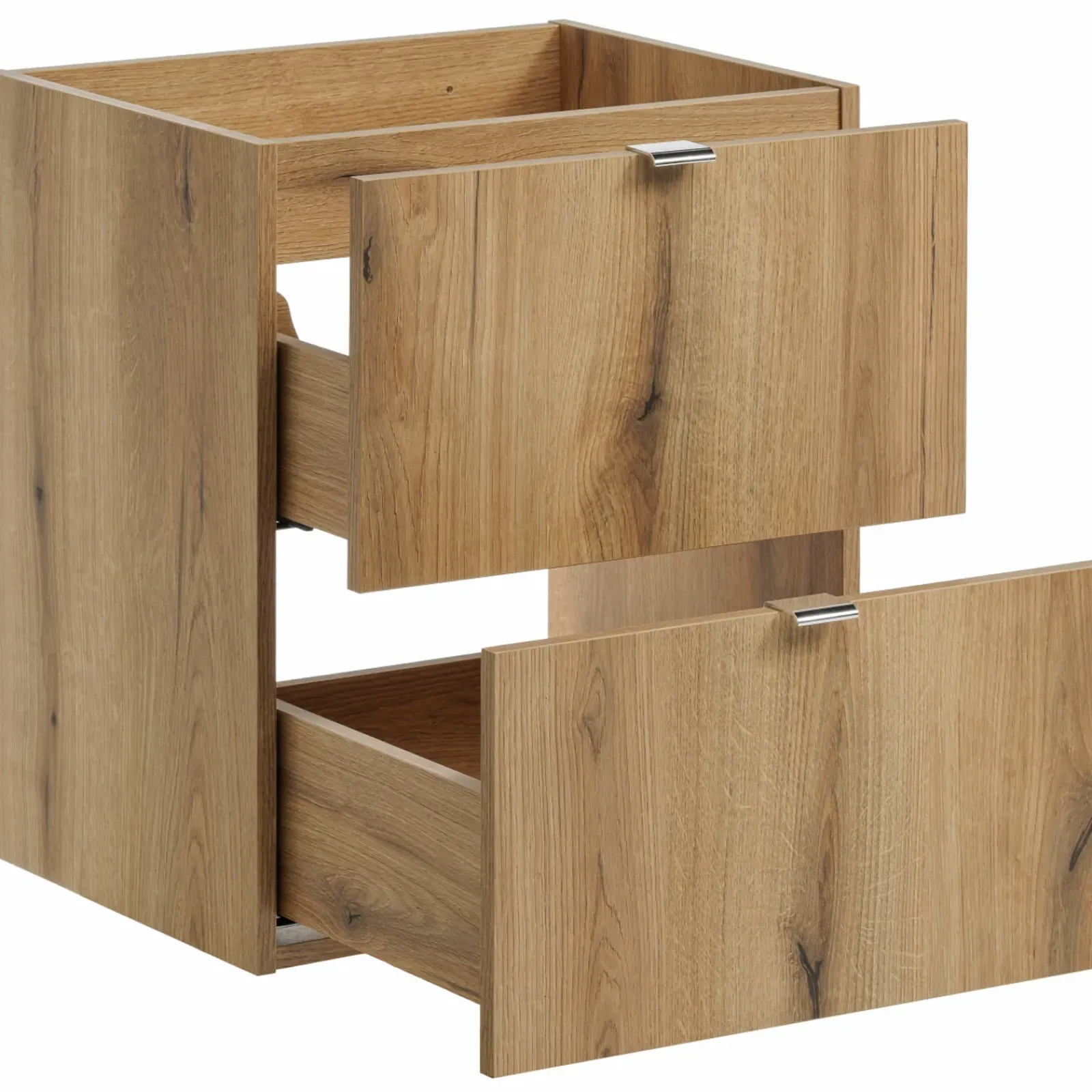 Garnero Arredamenti Mobile Bagno Sospeso-Mobile bagno sospeso 140cm 4 cassetti e portabiancheria rovere nero Rovery Rovere - Nero