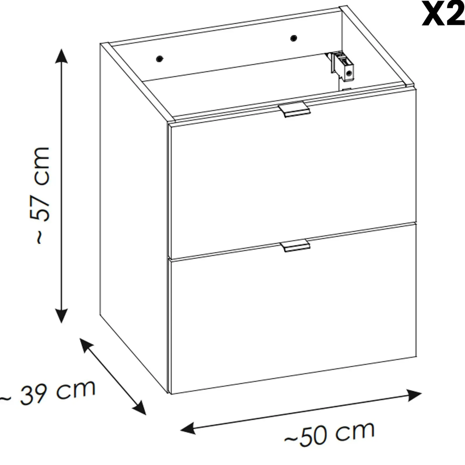 Garnero Arredamenti Mobile Bagno Sospeso-Mobile bagno sospeso 140cm 4 cassetti e portabiancheria rovere nero Rovery Rovere - Nero
