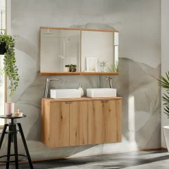 Garnero Arredamenti Mobile Bagno Sospeso-Mobile bagno sospeso 100cm 4 ante Rovery Rovere