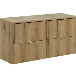 Garnero Arredamenti Mobile Bagno Sospeso-Mobile bagno sospeso 120cm 4 cassetti Rovery Rovere