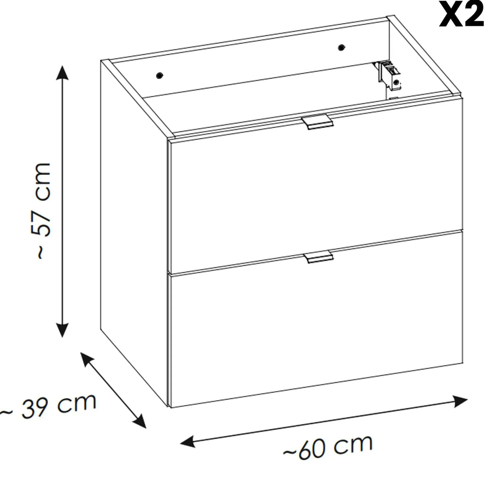 Garnero Arredamenti Mobile Bagno Sospeso-Mobile bagno sospeso 120cm 4 cassetti Rovery Rovere