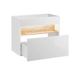 Garnero Arredamenti Mobile Bagno Sospeso-Mobile bagno sospeso 80cm bianco rovere Jachal
