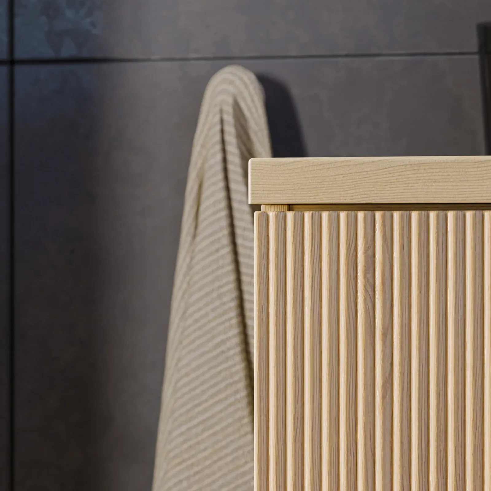 Garnero Arredamenti Mobile Bagno Sospeso-Mobile bagno sospeso 80cm cannettato 2 cassetti rovere Pretty