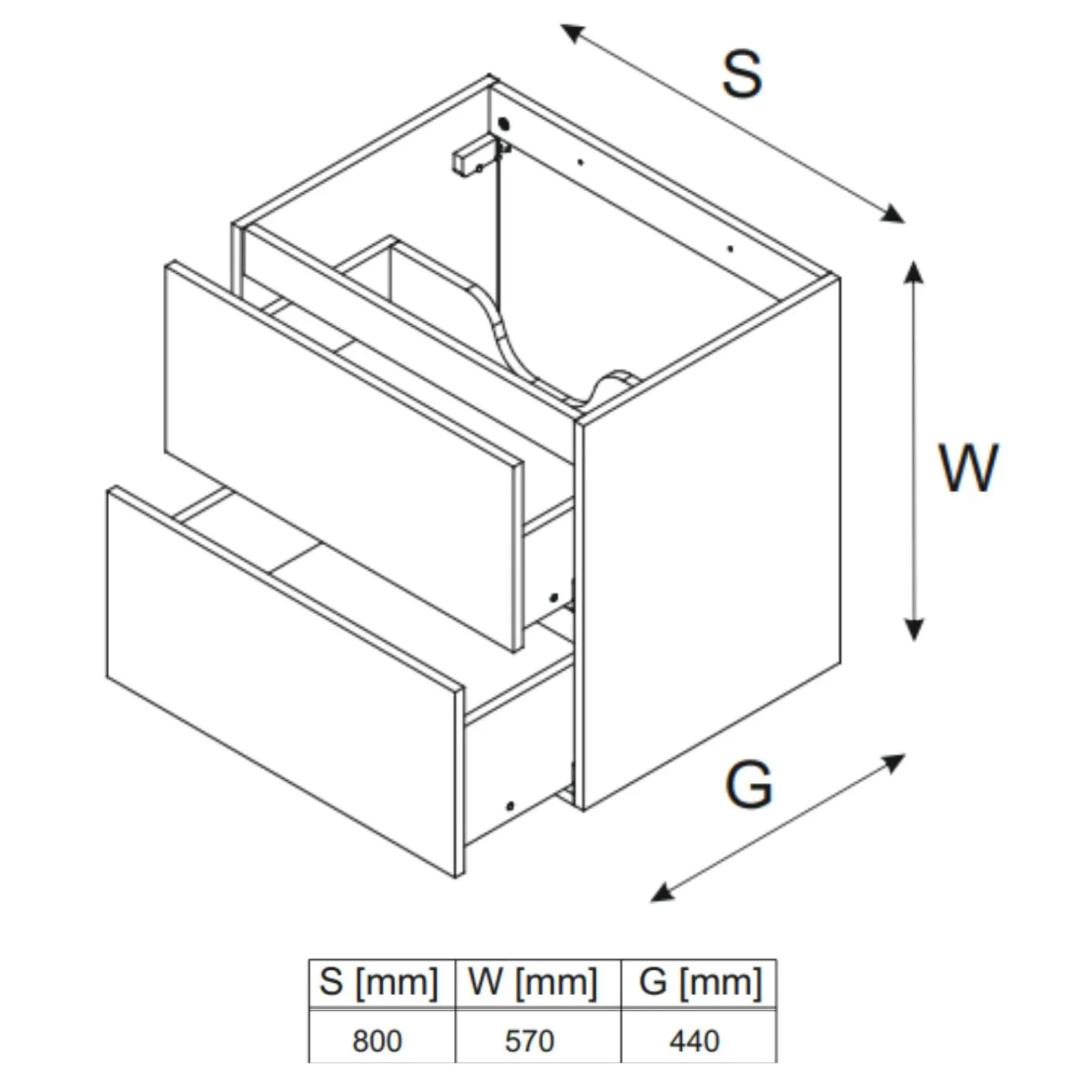 Garnero Arredamenti Mobile Bagno Sospeso-Mobile bagno sospeso 80cm con lavabo, specchio e colonna beige rovere Swim