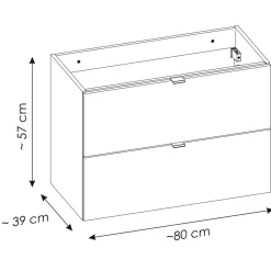 Garnero Arredamenti Mobile Bagno Sospeso-Mobile bagno sospeso 80cm con colonna rovere Rovery
