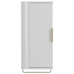 Garnero Arredamenti Mobile Bagno Sospeso-Mobile bagno sospeso 90cm con lavabo, colonna e pensile cannettato bianco Lusso