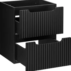 Garnero Arredamenti Mobile Bagno Sospeso-Mobile bagno sospeso 50cm cannettato 2 cassetti rovere Cleany Nero