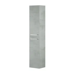 Garnero Arredamenti Mobile Bagno Sospeso-Mobile bagno sospeso 80cm con lavabo, specchio e colonna cemento bianco Oscar