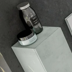 Garnero Arredamenti Mobile Bagno Sospeso-Mobile bagno sospeso 80cm con lavabo, specchio e colonna cemento bianco Oscar