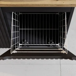 Garnero Arredamenti Mobile Bagno Sospeso-Mobile bagno sospeso 100cm cannettato con portabiancheria nero rovere Cleany