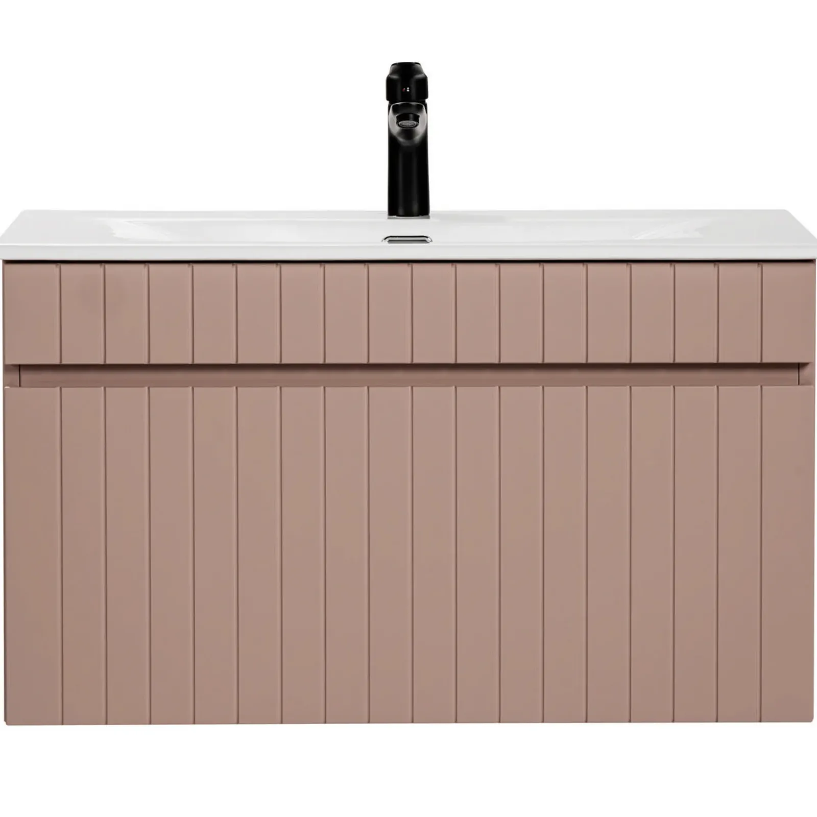 Garnero Arredamenti Mobile Bagno Sospeso-Mobile bagno sospeso 80cm cannettato con lavabo 1 cassettone Autentic Rosa
