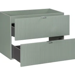 Garnero Arredamenti Mobile Bagno Sospeso-Mobile bagno sospeso 80cm cannettato con lavabo 2 cassetti verde salvia Greeny