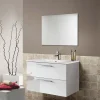 Garnero Arredamenti Mobile Bagno Sospeso-Mobile bagno sospeso 80cm con lavabo e specchio bianco lucido Elton