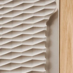 Garnero Arredamenti Mobile Bagno Sospeso-Mobile bagno sospeso 120cm con lavabo, specchio, colonna e 3 pensili beige rovere Swim