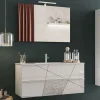 Garnero Arredamenti Mobile Bagno Sospeso-Mobile bagno sospeso 100cm con lavabo e specchio bianco lucido specchi Olimpo