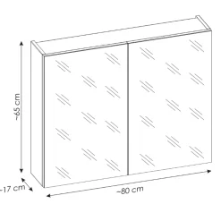 Garnero Arredamenti Mobile Bagno Sospeso-Mobile bagno sospeso 80cm con lavabo, mobile specchio e colonna grigio quercia Serif