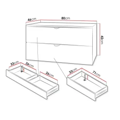 Garnero Arredamenti Mobile Bagno Sospeso-Mobile bagno sospeso 80cm con lavabo 2 cassetti nero Hakone 4 Nero Lucido