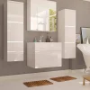 Garnero Arredamenti Mobile Bagno Sospeso-Mobile bagno sospeso 60cm con lavabo, specchio e colonne bianco lucido Teresa