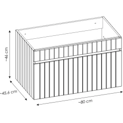 Garnero Arredamenti Mobile Bagno Sospeso-Mobile bagno sospeso 100cm cannettato con lavabo, colonna e specchio quercia Autentic Bianco