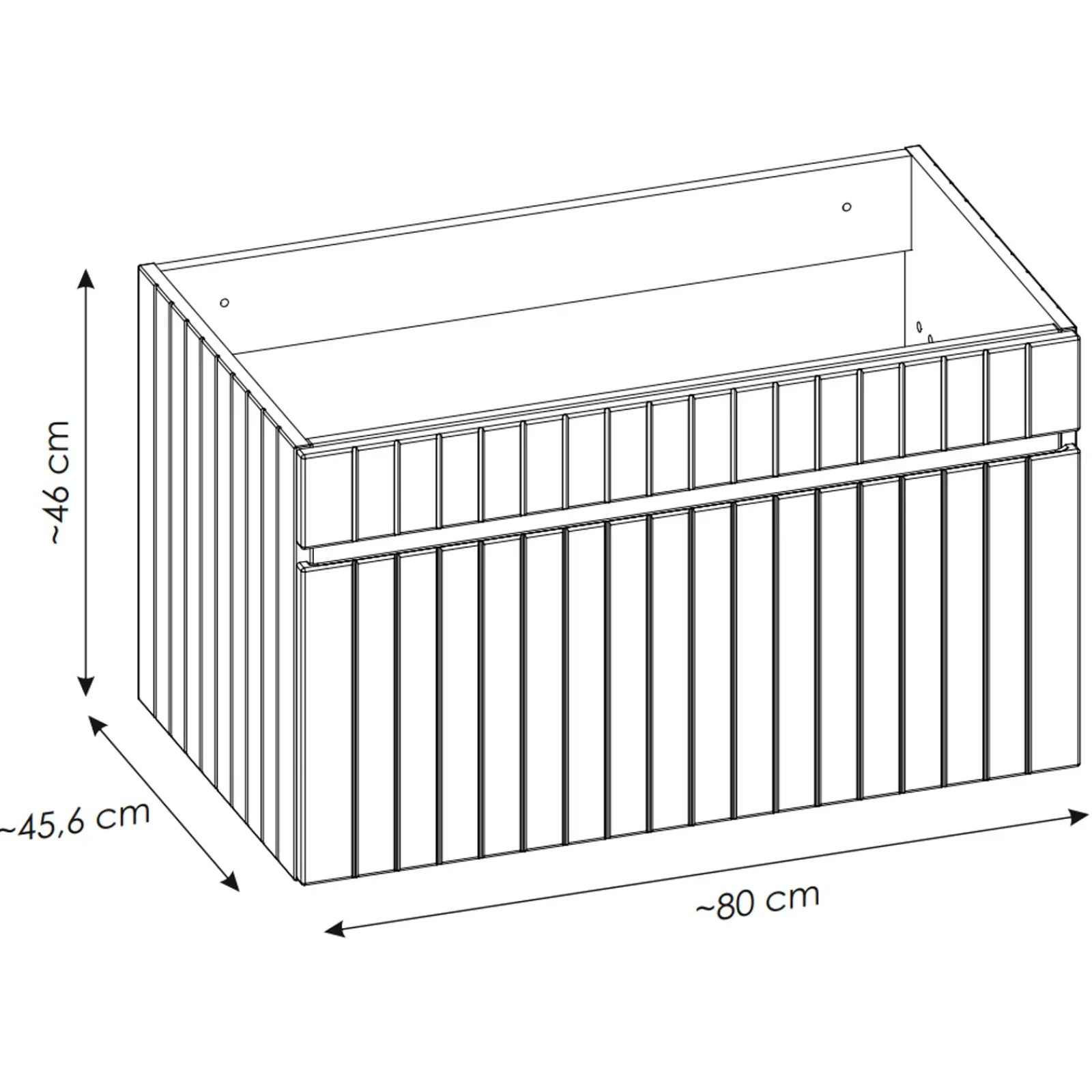 Garnero Arredamenti Mobile Bagno Sospeso-Mobile bagno sospeso 100cm cannettato con lavabo, colonna e specchio quercia Autentic Bianco