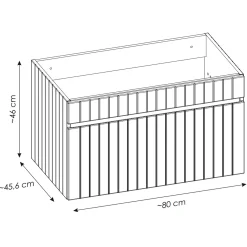 Garnero Arredamenti Mobile Bagno Sospeso-Mobile bagno sospeso 100cm cannettato con lavabo, colonna e specchio Autentic Rosa