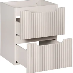 Garnero Arredamenti Mobile Bagno Sospeso-Mobile bagno sospeso 50cm cannettato con lavabo 2 cassetti Cleany Beige