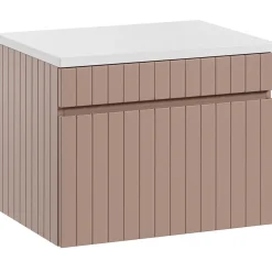 Garnero Arredamenti Mobile Bagno Sospeso-Mobile bagno sospeso 60cm cannettato 1 cassettone Autentic Rosa