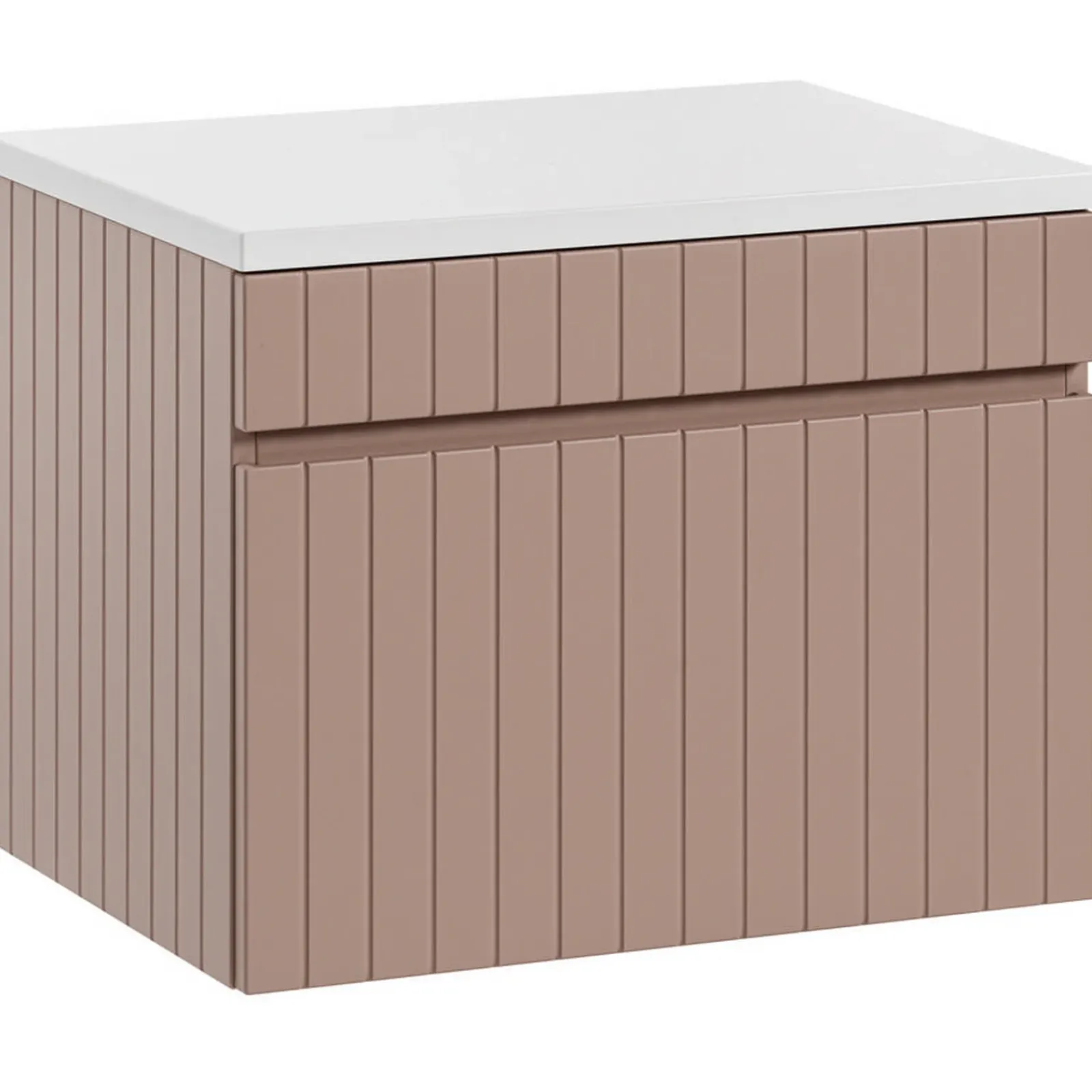 Garnero Arredamenti Mobile Bagno Sospeso-Mobile bagno sospeso 60cm cannettato 1 cassettone Autentic Rosa