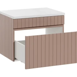 Garnero Arredamenti Mobile Bagno Sospeso-Mobile bagno sospeso 60cm cannettato 1 cassettone Autentic Rosa