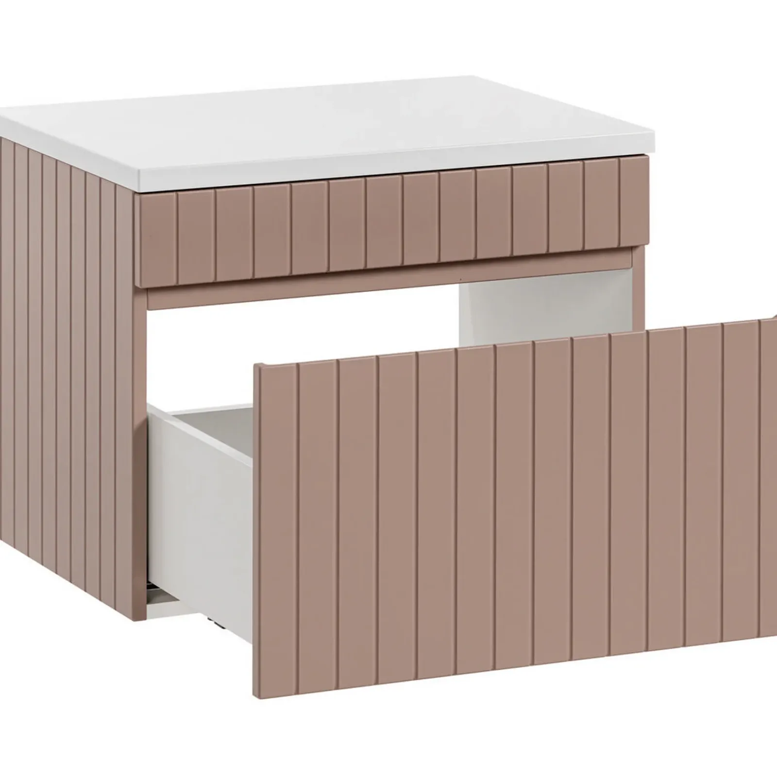 Garnero Arredamenti Mobile Bagno Sospeso-Mobile bagno sospeso 60cm cannettato 1 cassettone Autentic Rosa