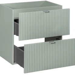 Garnero Arredamenti Mobile Bagno Sospeso-Mobile bagno sospeso 60cm cannettato 2 cassetti verde salvia rovere Greeny