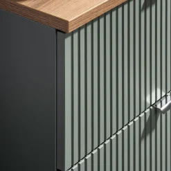 Garnero Arredamenti Mobile Bagno Sospeso-Mobile bagno sospeso 60cm cannettato 2 cassetti verde salvia rovere Greeny