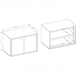 Garnero Arredamenti Mobile Bagno Sospeso-Mobile bagno sospeso 78cm con specchio e colonna nero Linda Tortora