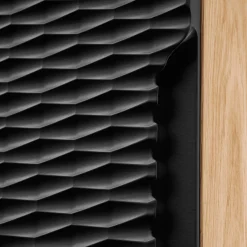 Garnero Arredamenti Mobile Bagno Sospeso-Mobile bagno sospeso 120cm con 2 lavabi, colonna, pensile e base sospesa nero rovere Swim