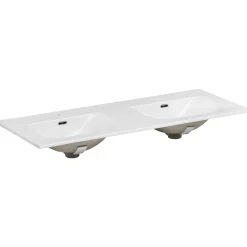 Garnero Arredamenti Mobile Bagno Sospeso-Mobile bagno sospeso 120cm cannettato con 2 lavabi 2 cassettoni bianco Autentic
